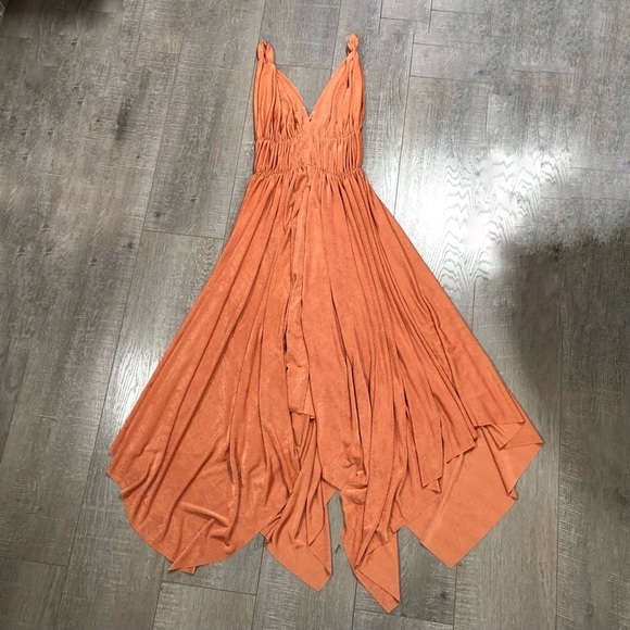 Olivaceous Midi Dress Size Small Asymmetrical Hem Size Small - Picture 3 of 5